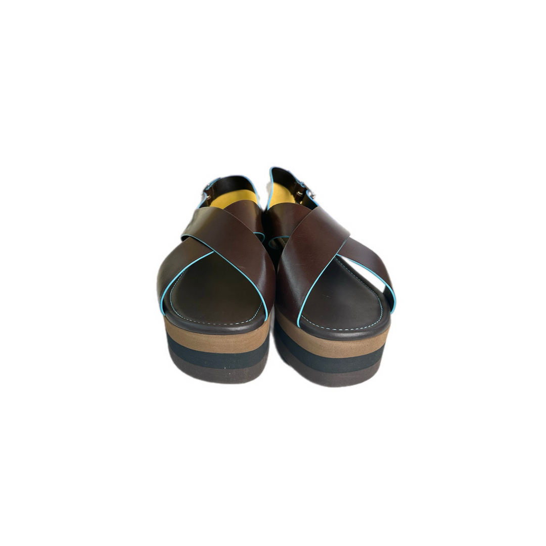 Fendi Blue/Brown Sandals #40