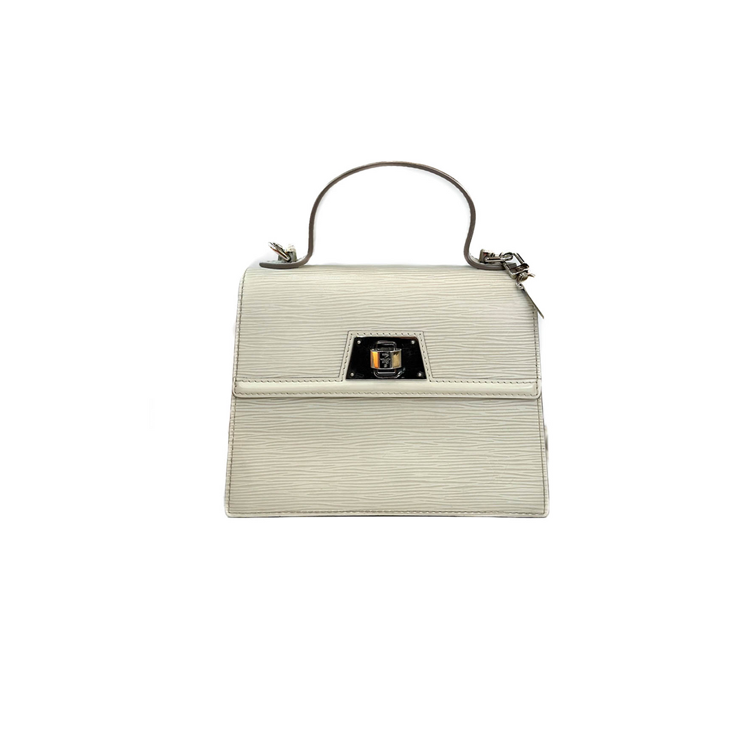 Louis Vuitton White Epi Top Handle Sevigne Bag