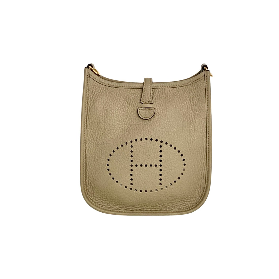 Pre-owned Hermes Evelyne Mini Bag Beige Marfa in TC Leather