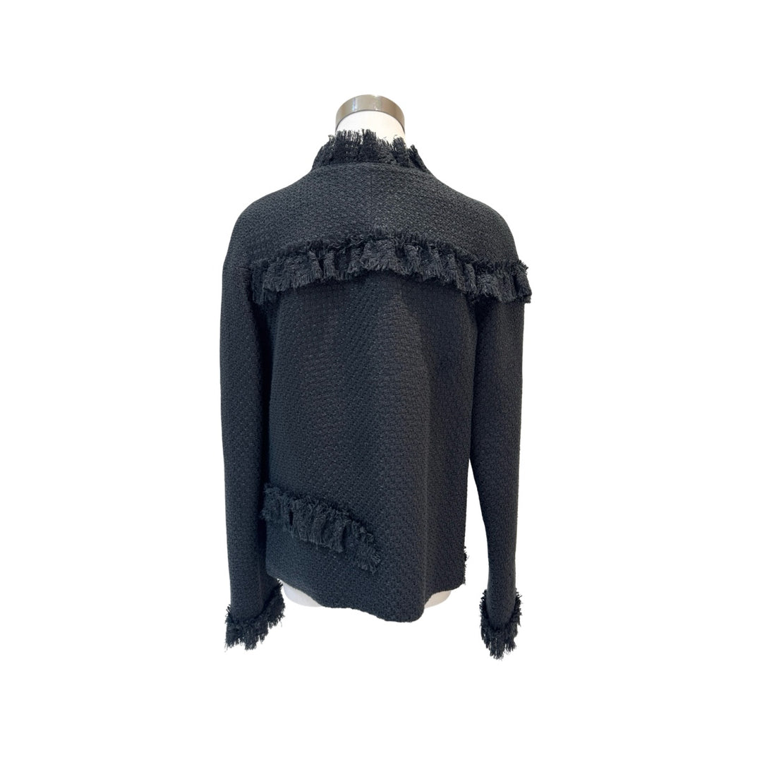 Chanel Black Cotton Ruffled Jacket