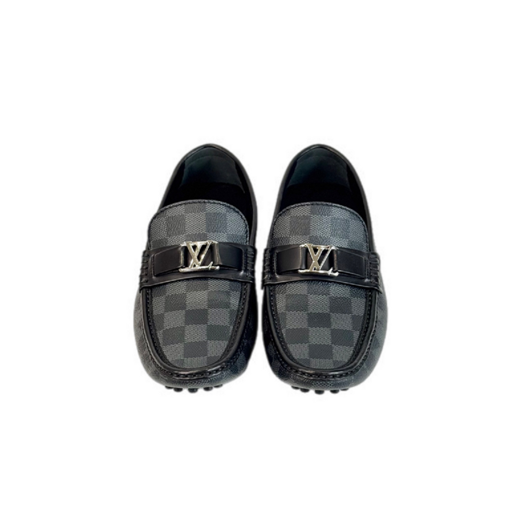 Louis Vuitton Checkered Black Men loafers #5.5 shoes
