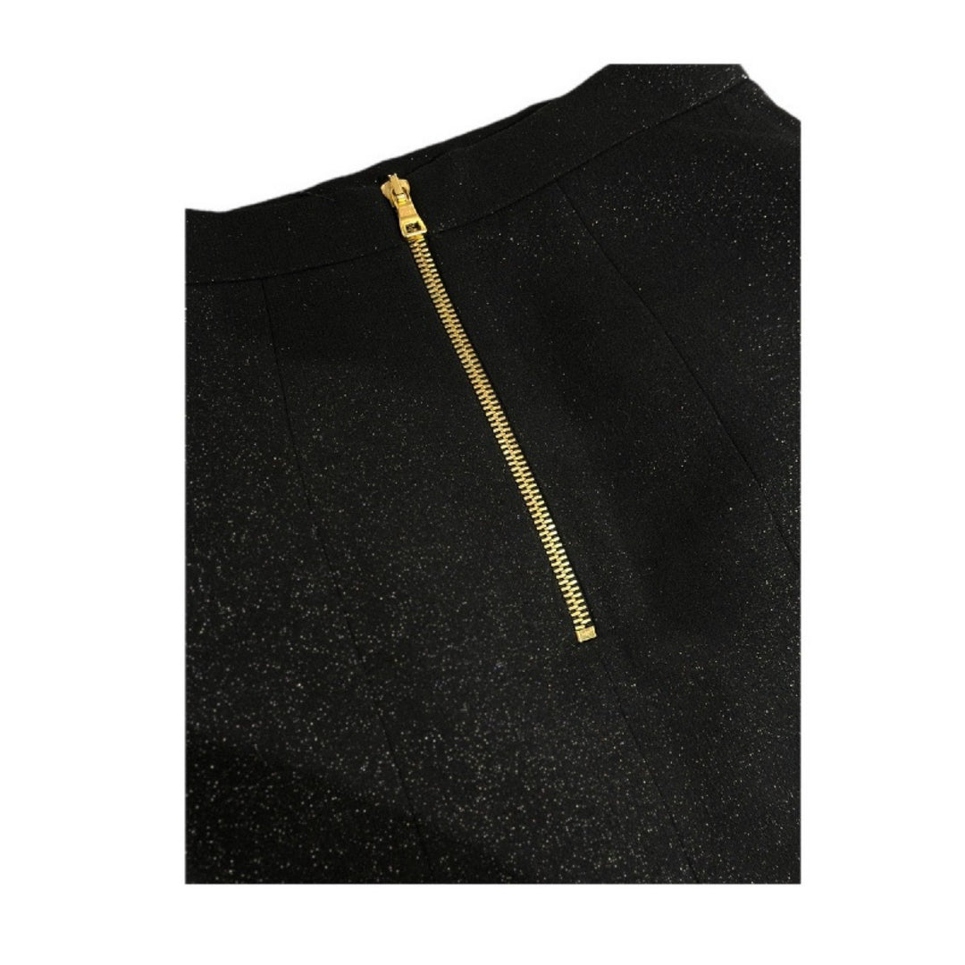 Balmain High-Waisted Mini Skirt Black Virgin Wool 38#