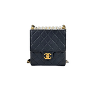 Chanel Black 2020 Chick Pearls Mini Flap Crossbody Bag - Jiaxyk