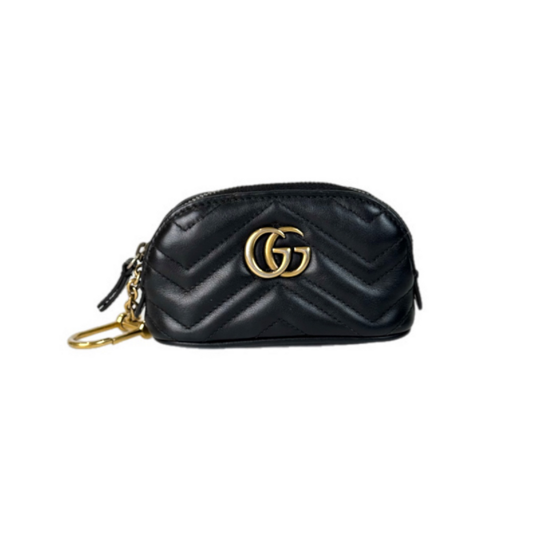 Gucci GG Marmont Black Matelasse Key Pouch