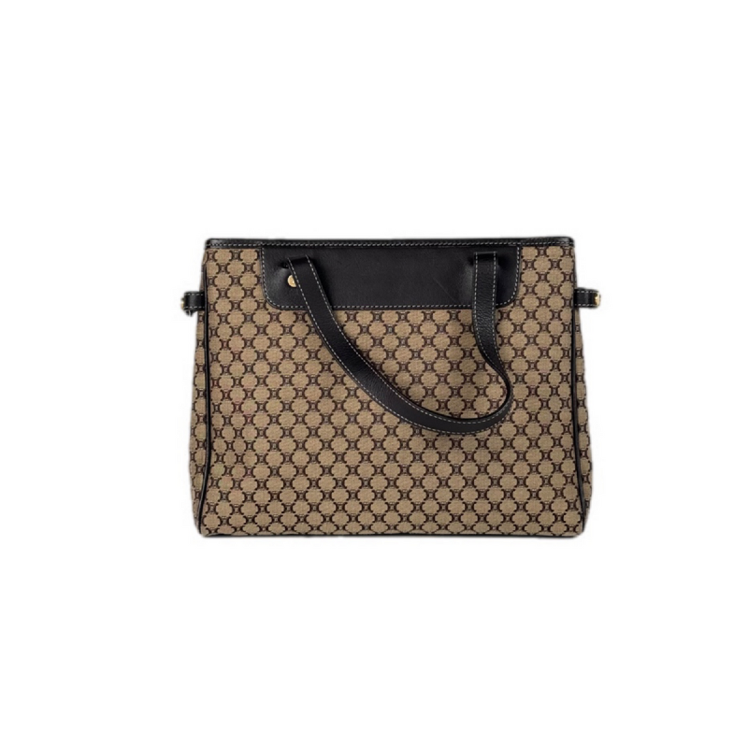 Celine 1970-2000 Macadam Coated Canvas Tote Bag