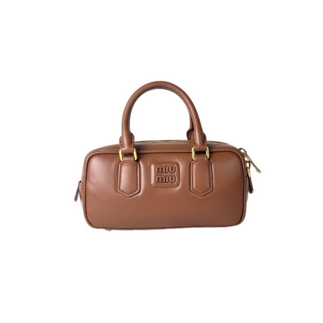 Miumiu Arcadie leather Mini Bag Cognac Color