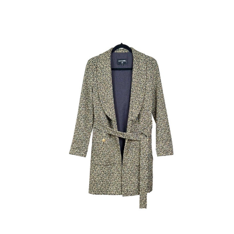 Chanel 16A Tweed Coat Gold/Grey #34