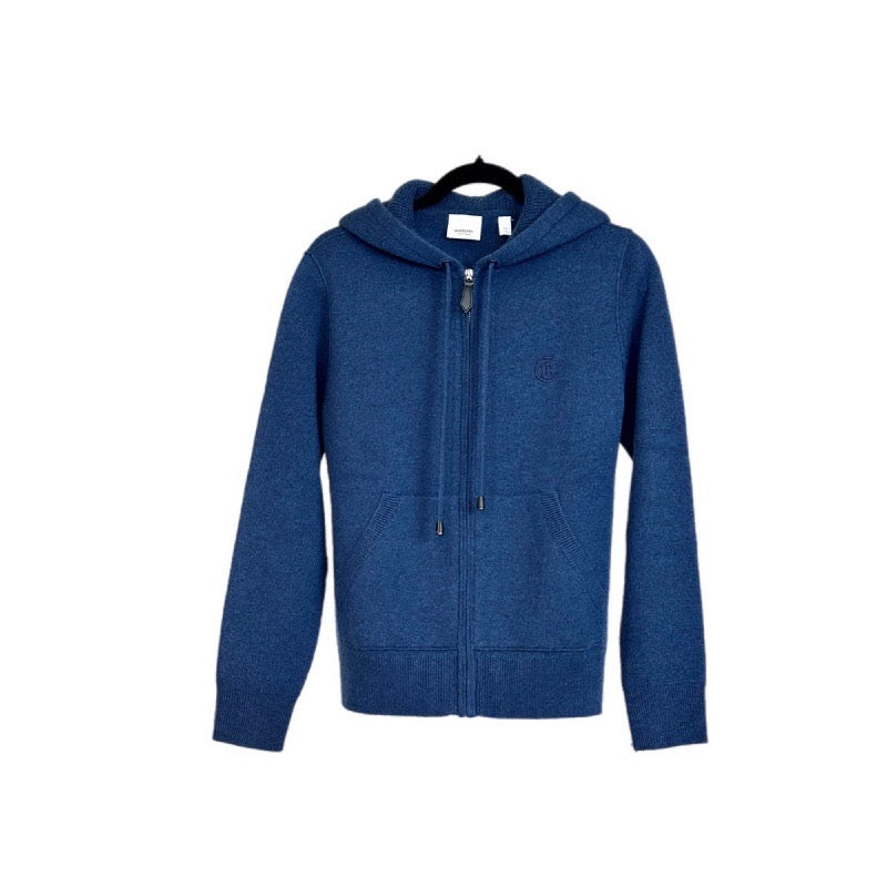 Burberry Cashmere Zip Jacket Ink Blue #XS
