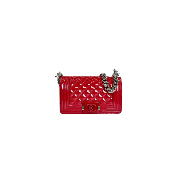 Chanel Red Patent Medium Boy Bag - Jiaxyk