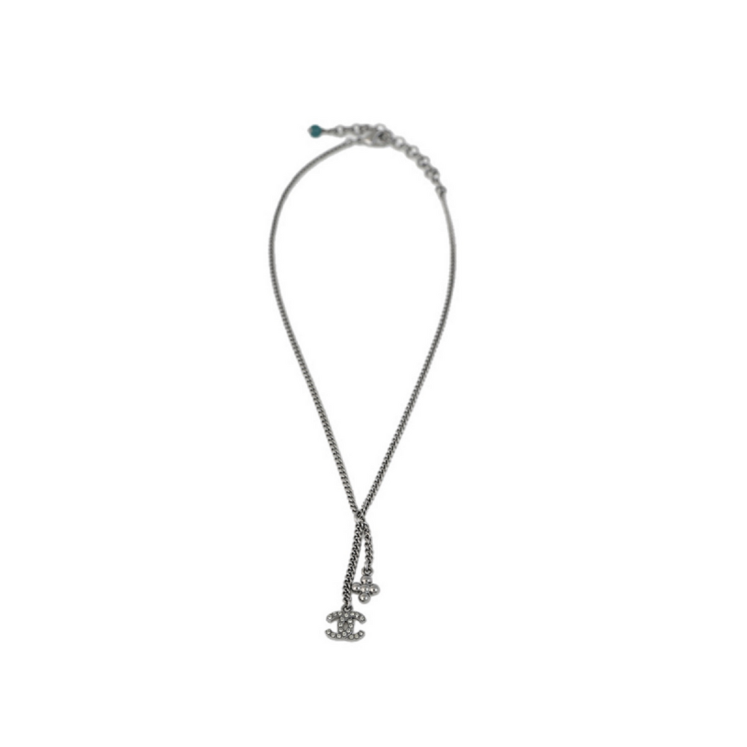 Chanel Black Cross/CC Necklace