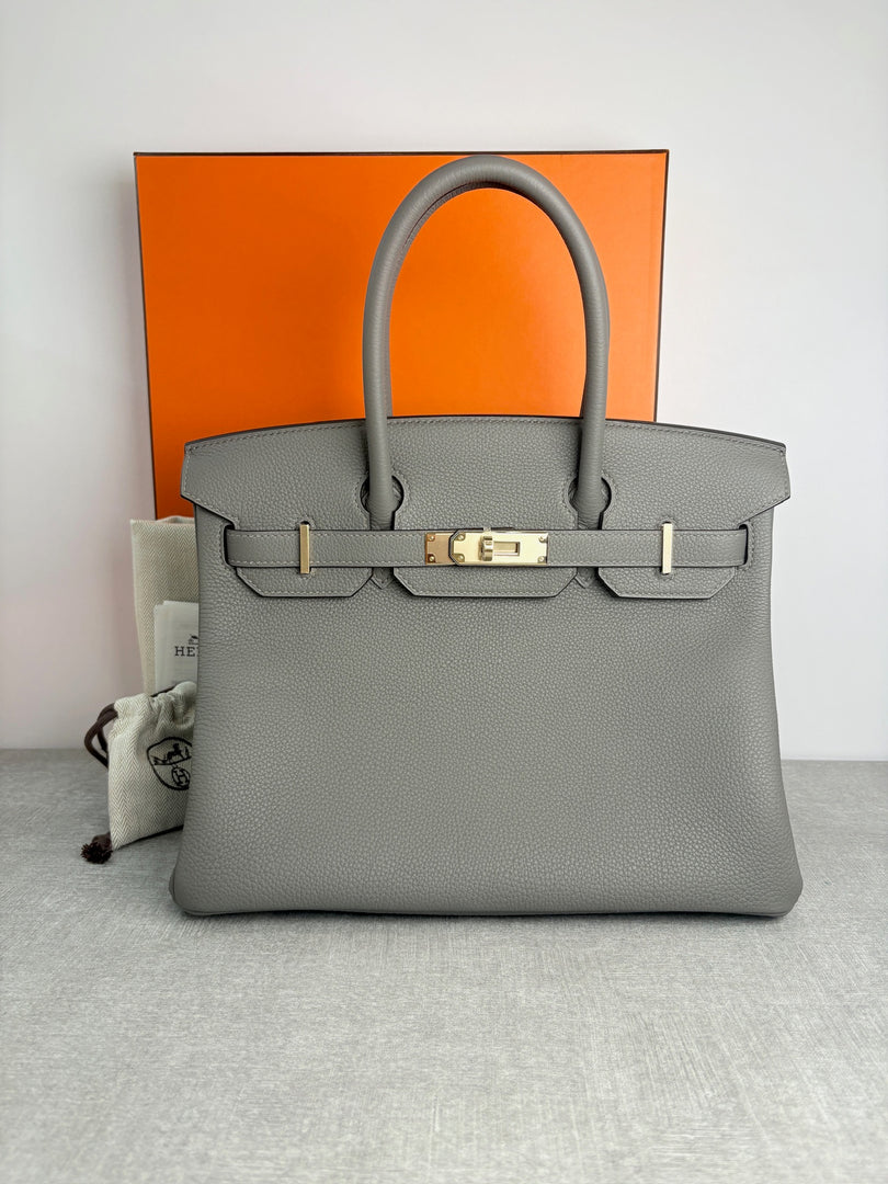 Hermes Birkin 30cm Gris Meyer Togo Bag