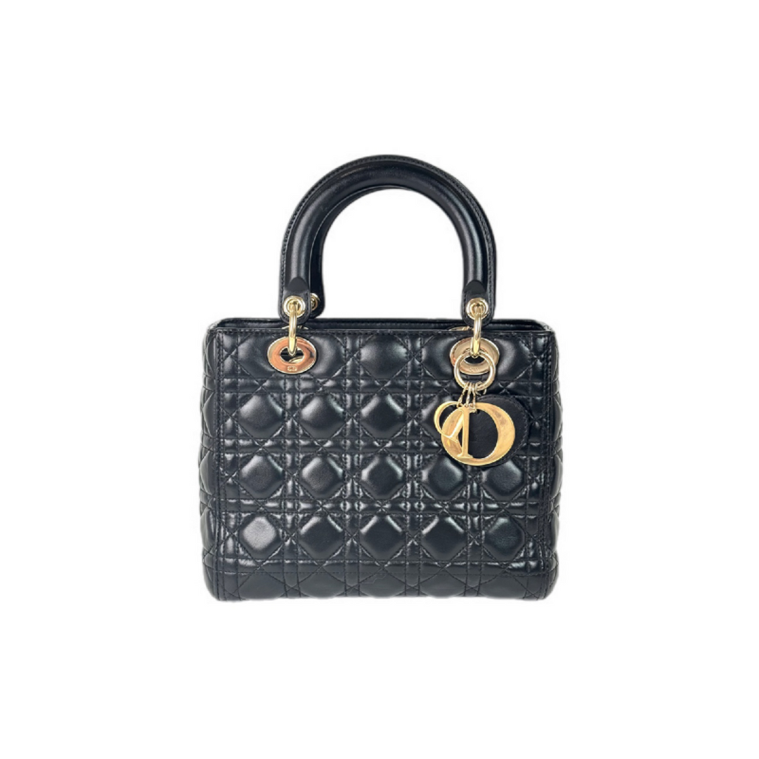 Dior Lady Dior Medium Bag Rose Pink Changed to Black