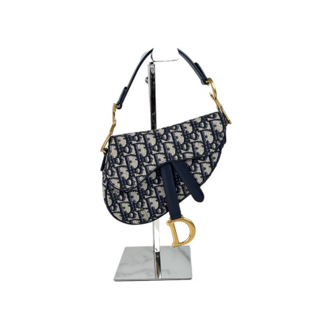 Dior Blue Saddle Mini Bag with Strap