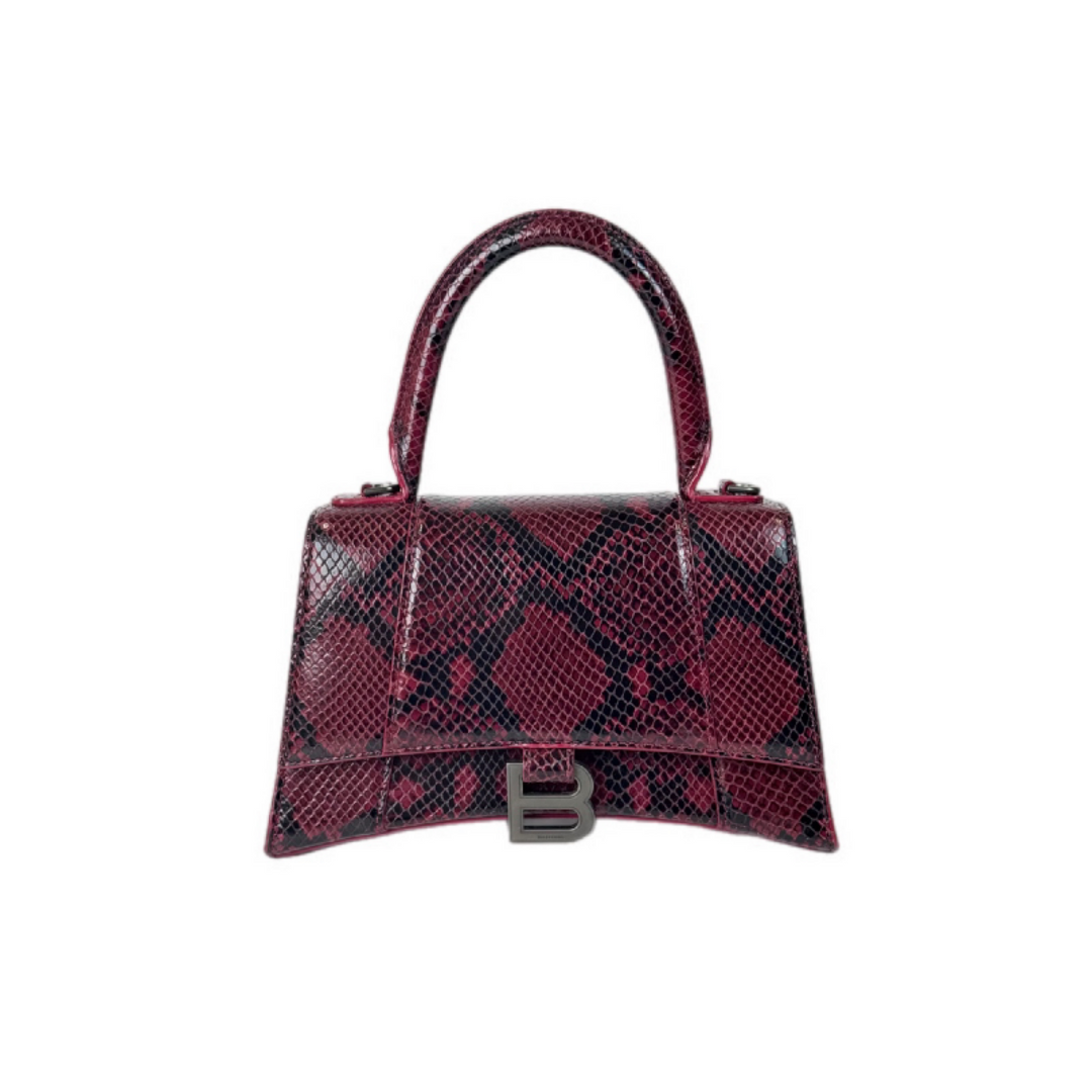 Balenciaga Red Small Hourglass Top Handle Bag