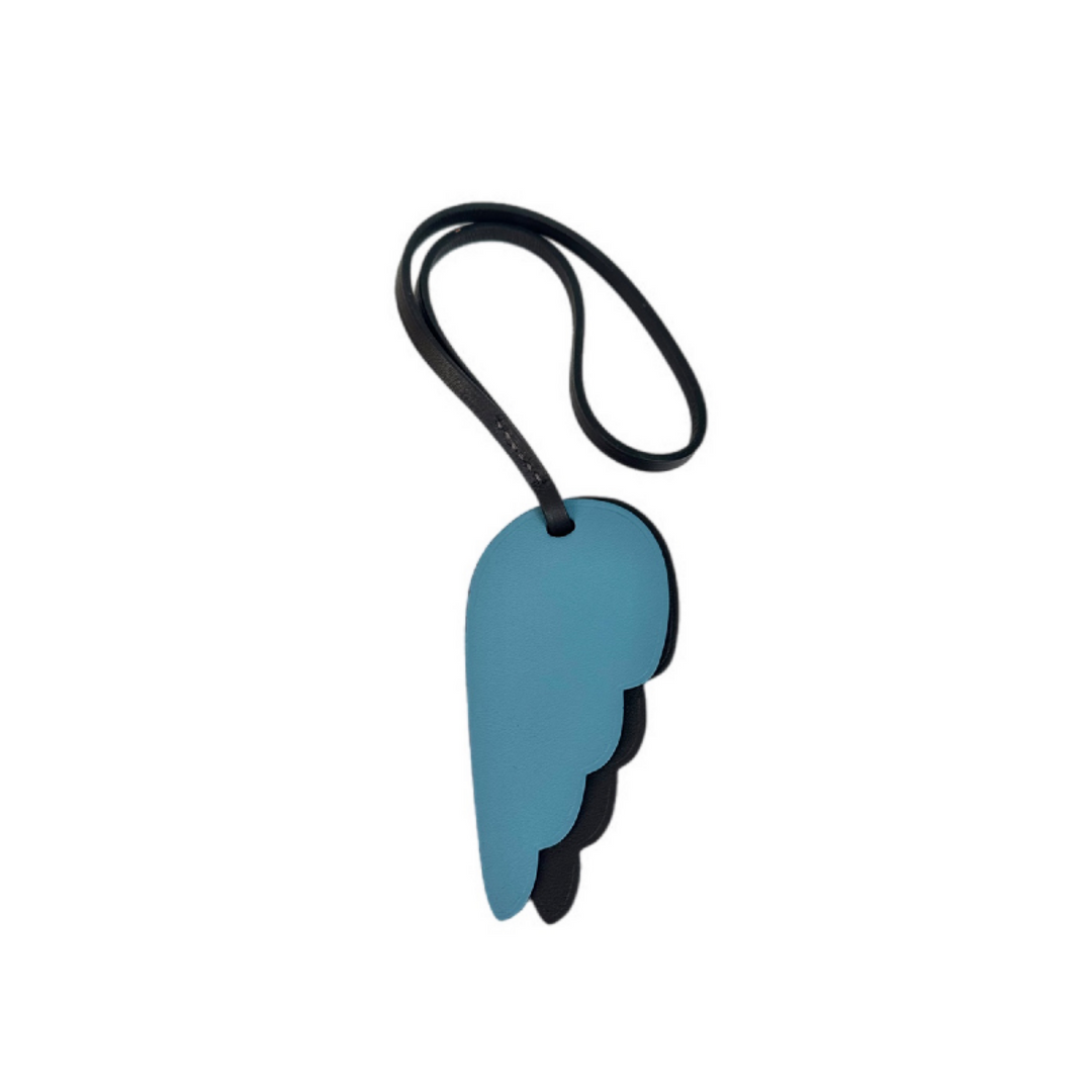 Hermes Pegase Wing Bag Charm Blue/Black