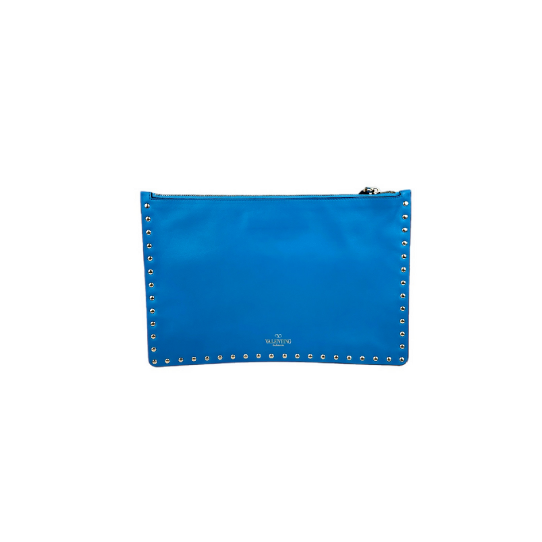 Valentino Stud Blue Clutch Bag
