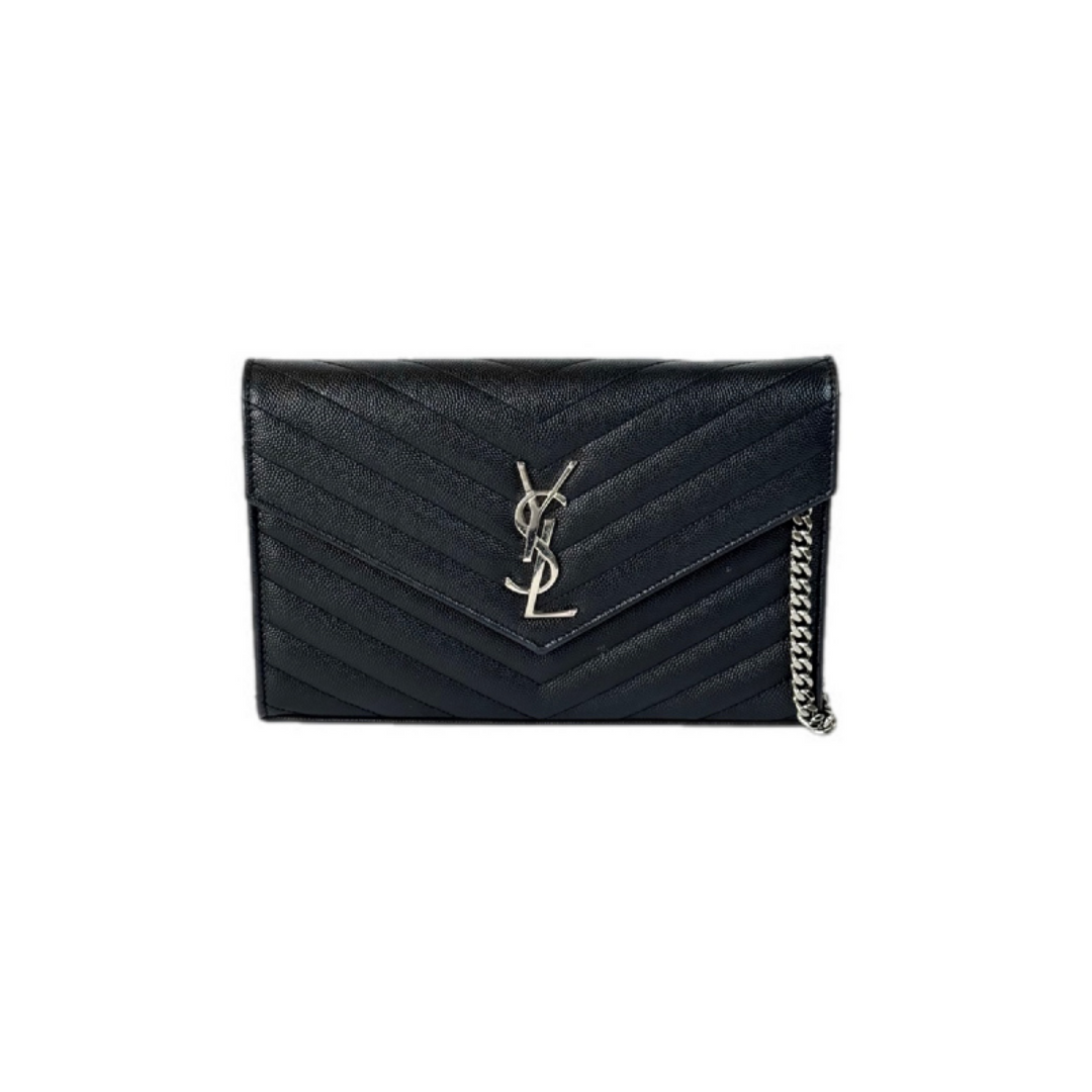 YSL Cassandre Matelassé Envelope Textured-Leather Bag
