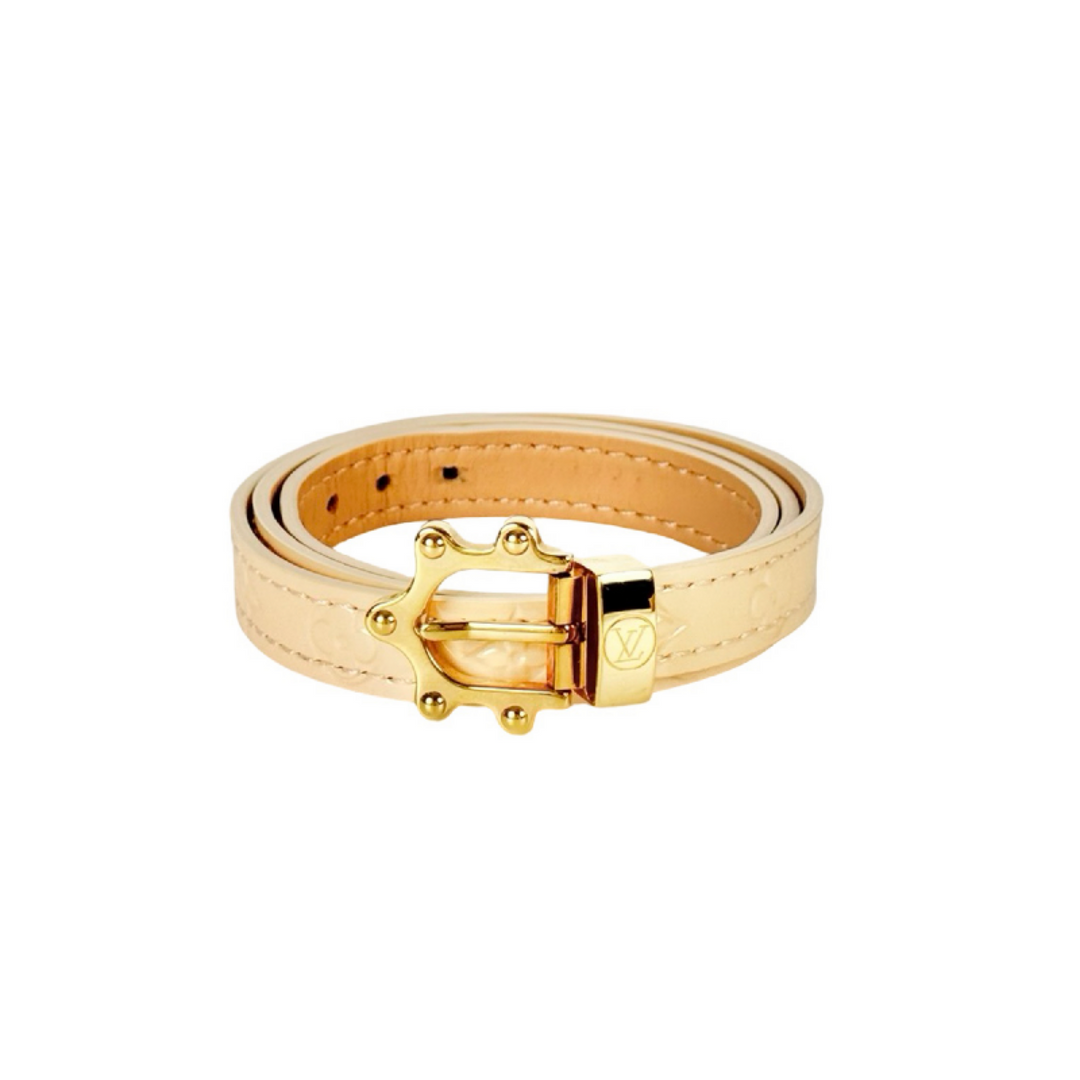 Louis Vuitton Beige Monogram Vernis Triple Tour Bracelet