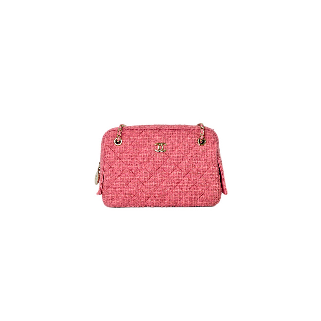 Chanel Pink Tweed Shoulder Bag