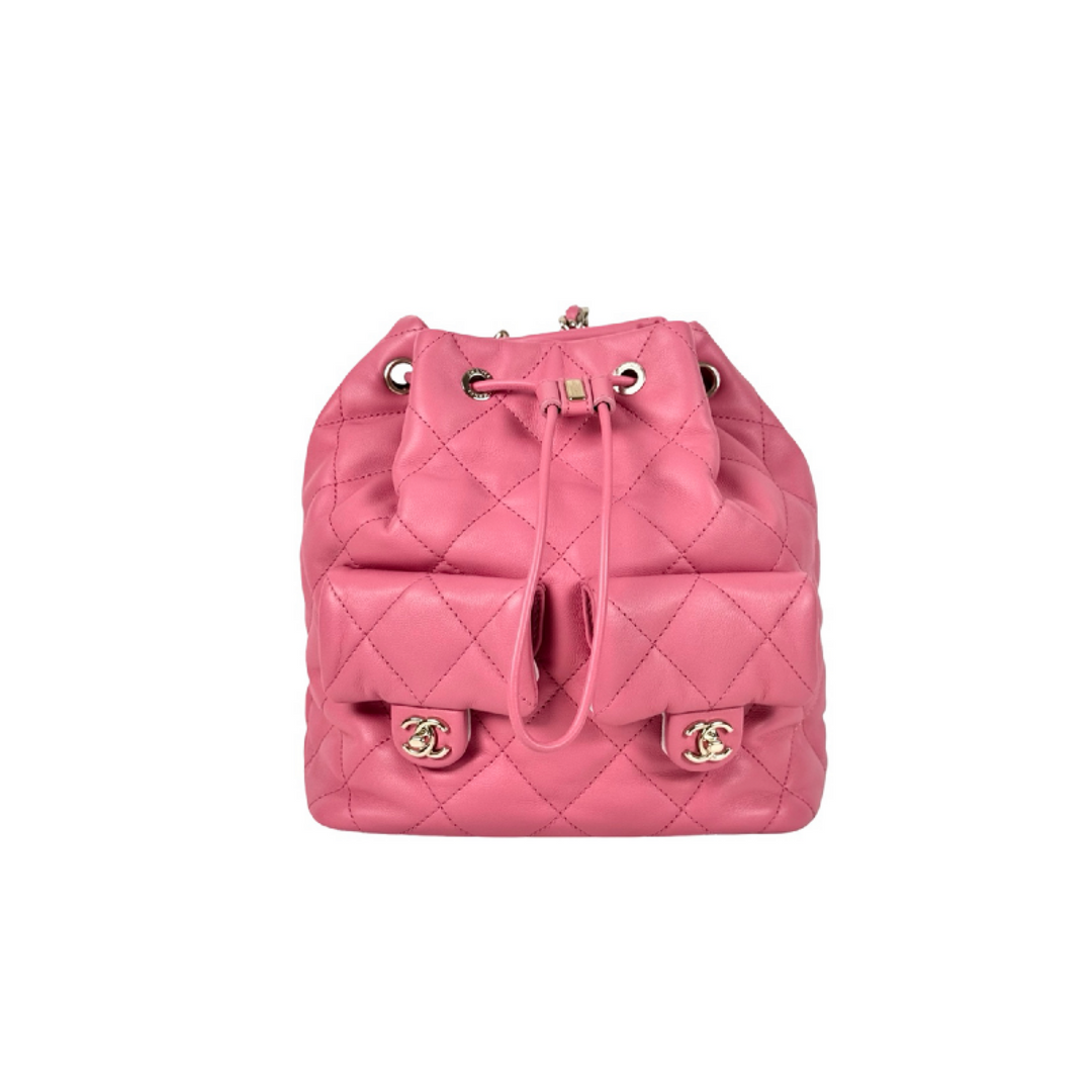 Chanel Calfskin Quilted Medium Pink Duma Pockets Backpack Pink