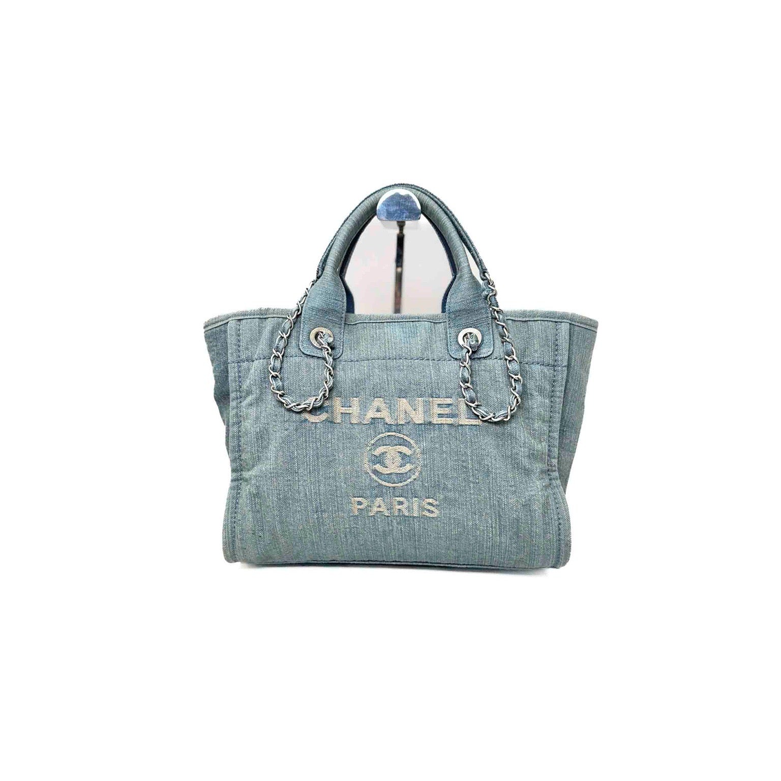 Chanel  Deauville Tote Blue Denim Small - Jiaxyk