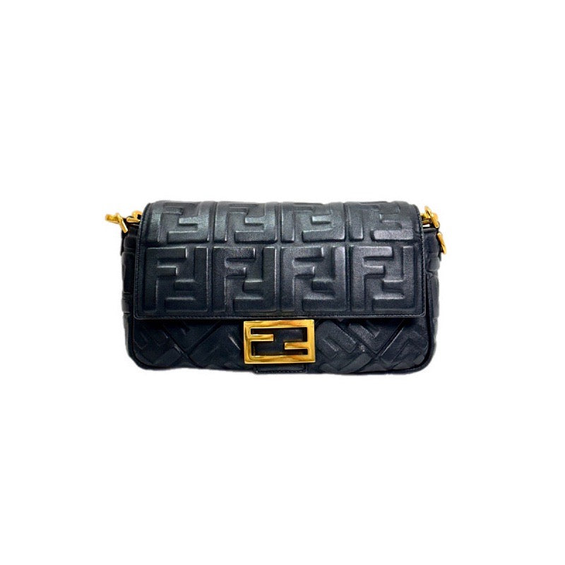 Fendi Baguette Classic Size Black Calfskin