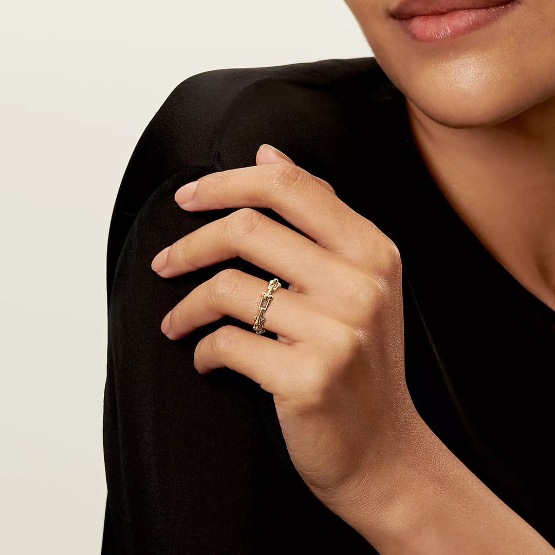 Tiffany HardWear 18k Yellow Gold Micro Link Ring #13