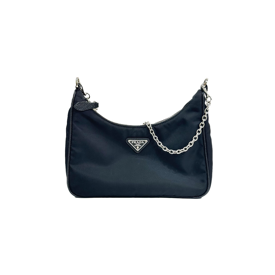 Prada Black Re-edition Re-Nylon Hobo Bag