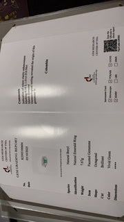 Emerald Ring D1.01 d0.06ct 18K,Columbia GRC Minor