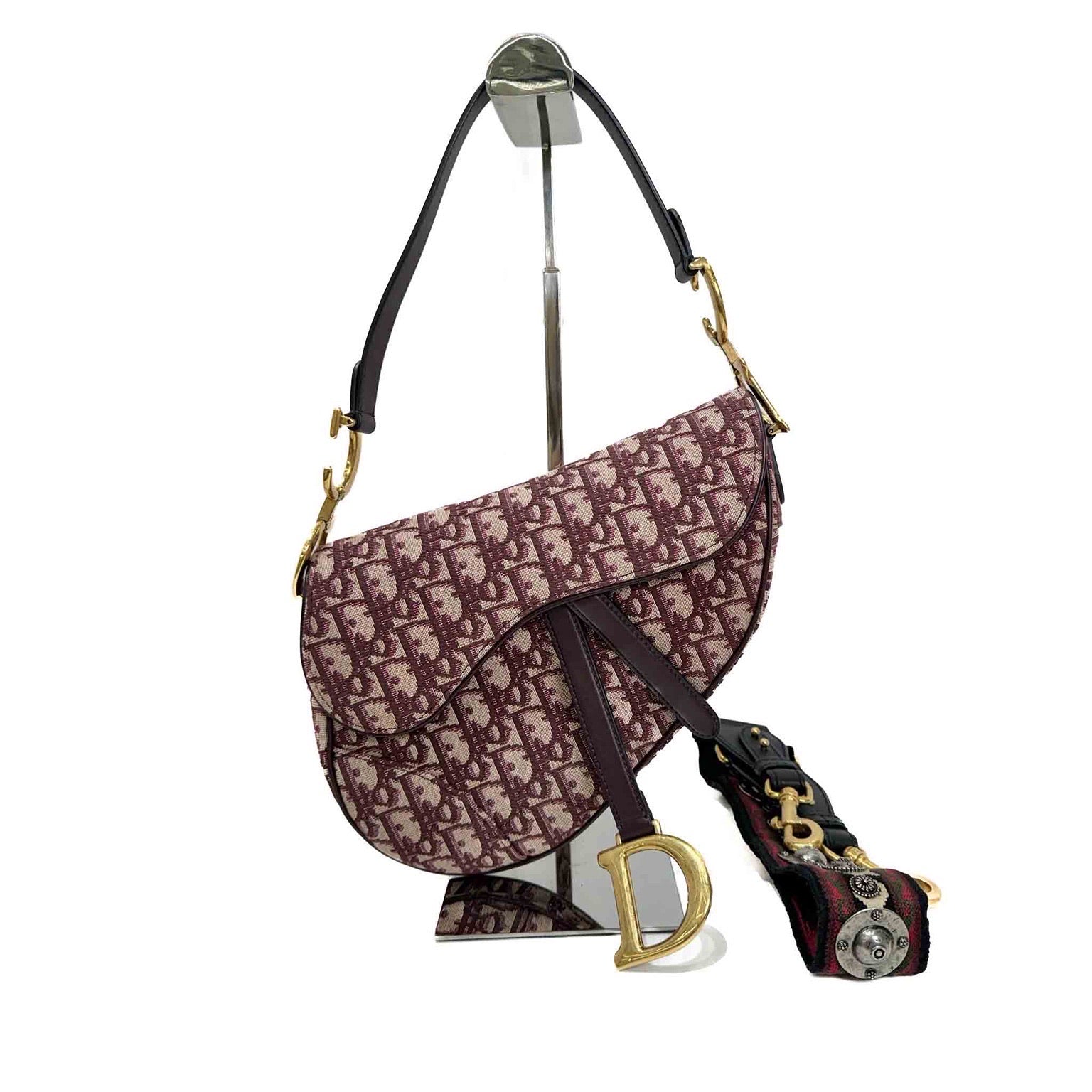 Dior Burgundy Saddle Bag