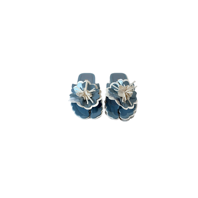 Miumiu Blue Sandle With Flower Design Size #36