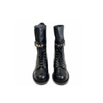 Chanel Black Leather Logo Buckle Boots - Jiaxyk