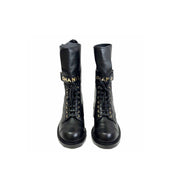 Chanel Black Leather Logo Buckle Boots - Jiaxyk
