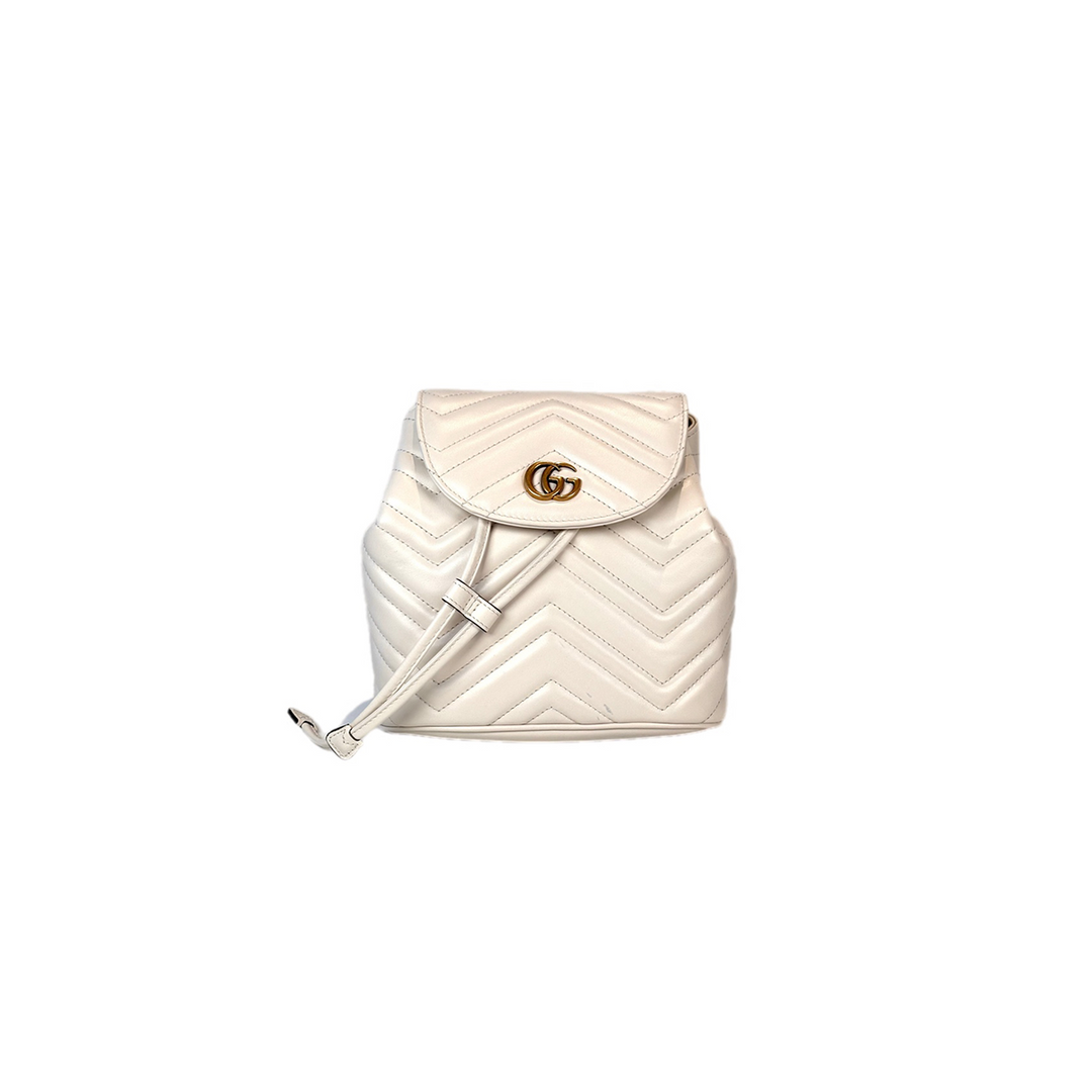 Gucci White Mini Marmont Backpack Bag