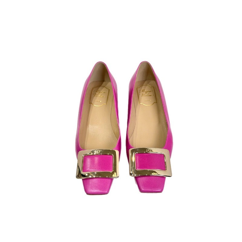 Roger Vivier Belle Vivier Pink Flat Shoes #36
