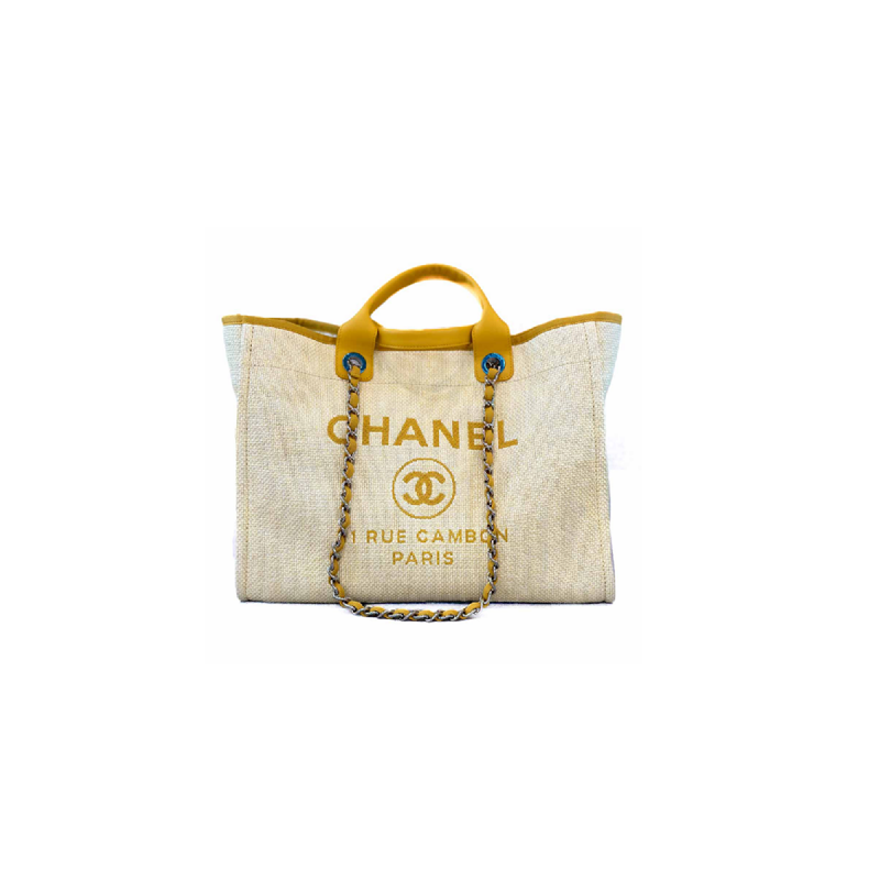 Chanel Yellow Deauville Large Tote Bag