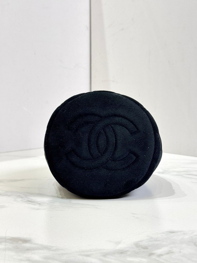 Chanel Bucket Bag Black Velvet With Crystal Crush