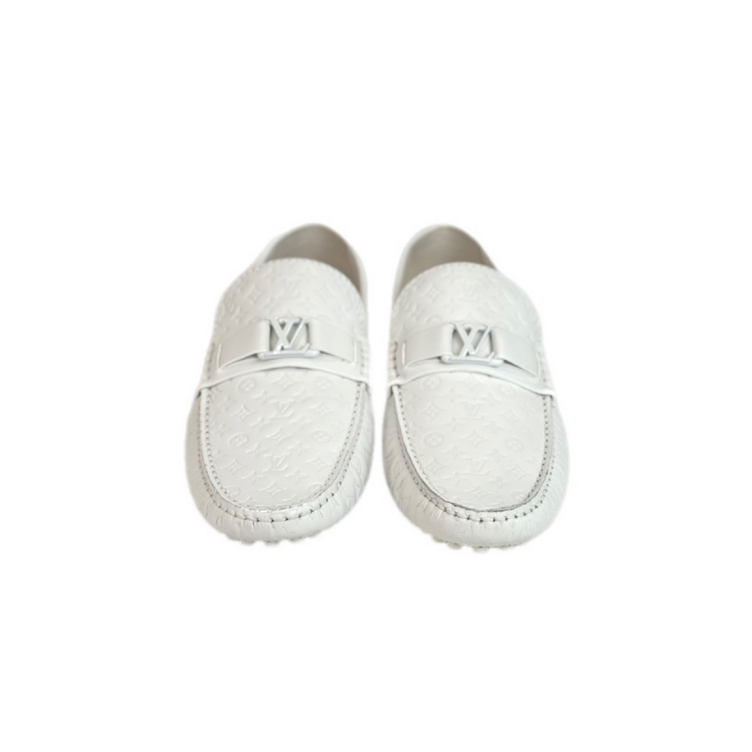 Louis Vuitton White Leather Loafer Shoes #8.5