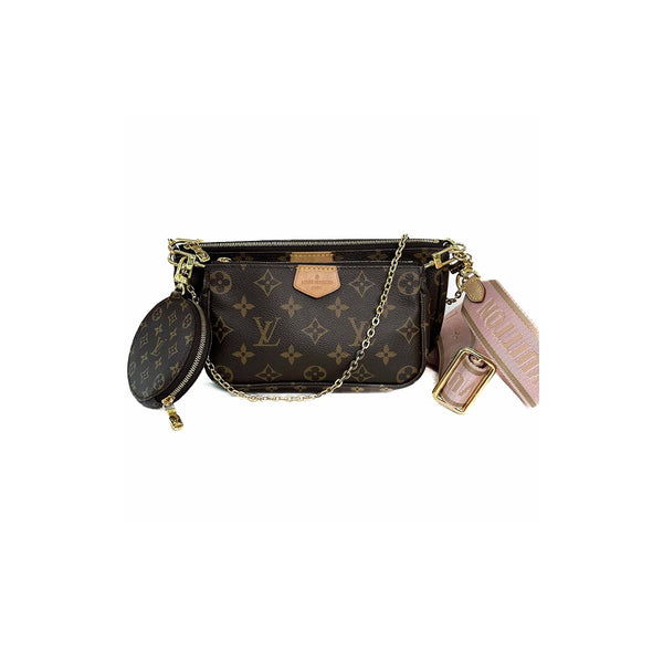 Louis Vuitton Multi Pochette Accessoires Bag With Pink Strap | JK