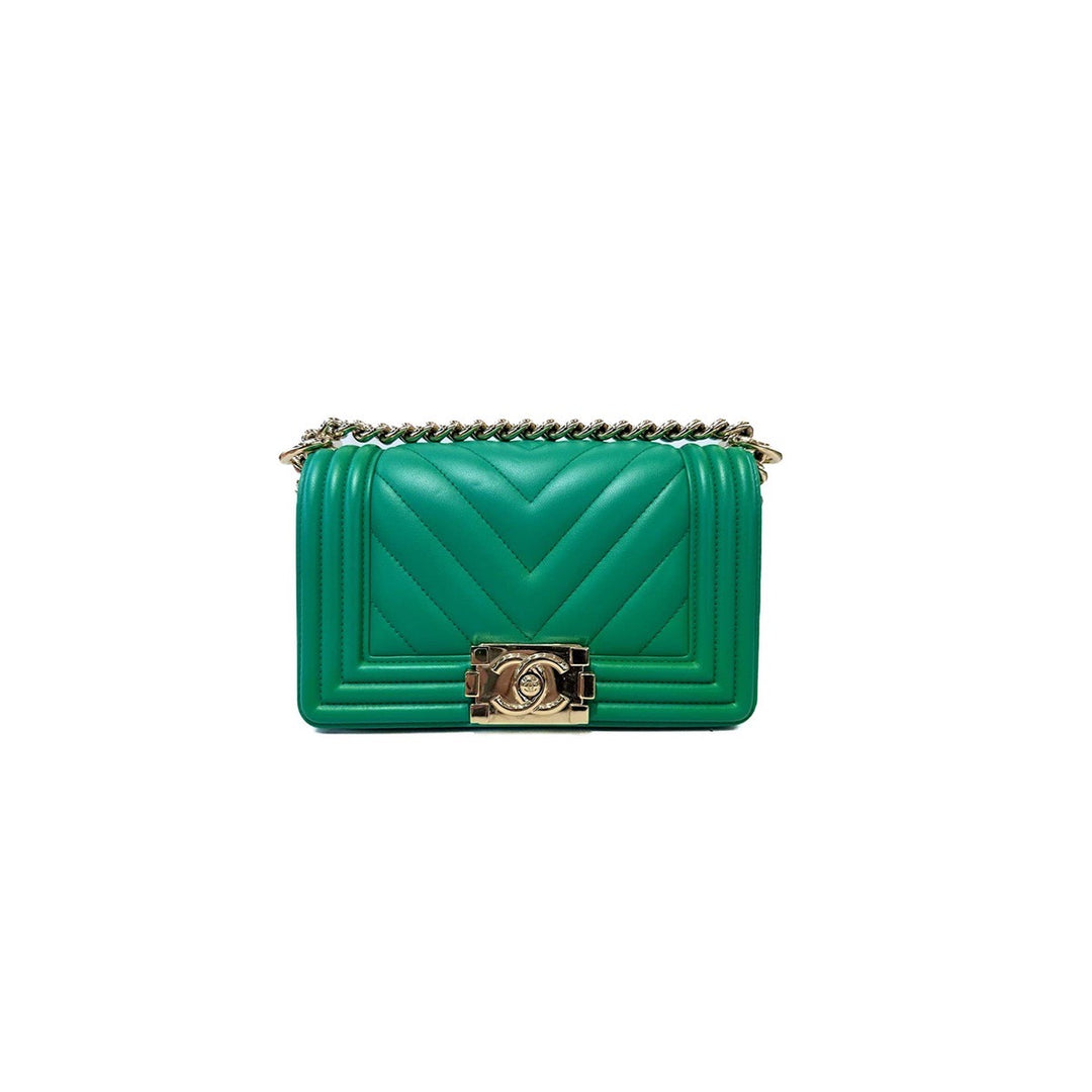 Chanel Small Green Leboy Bag