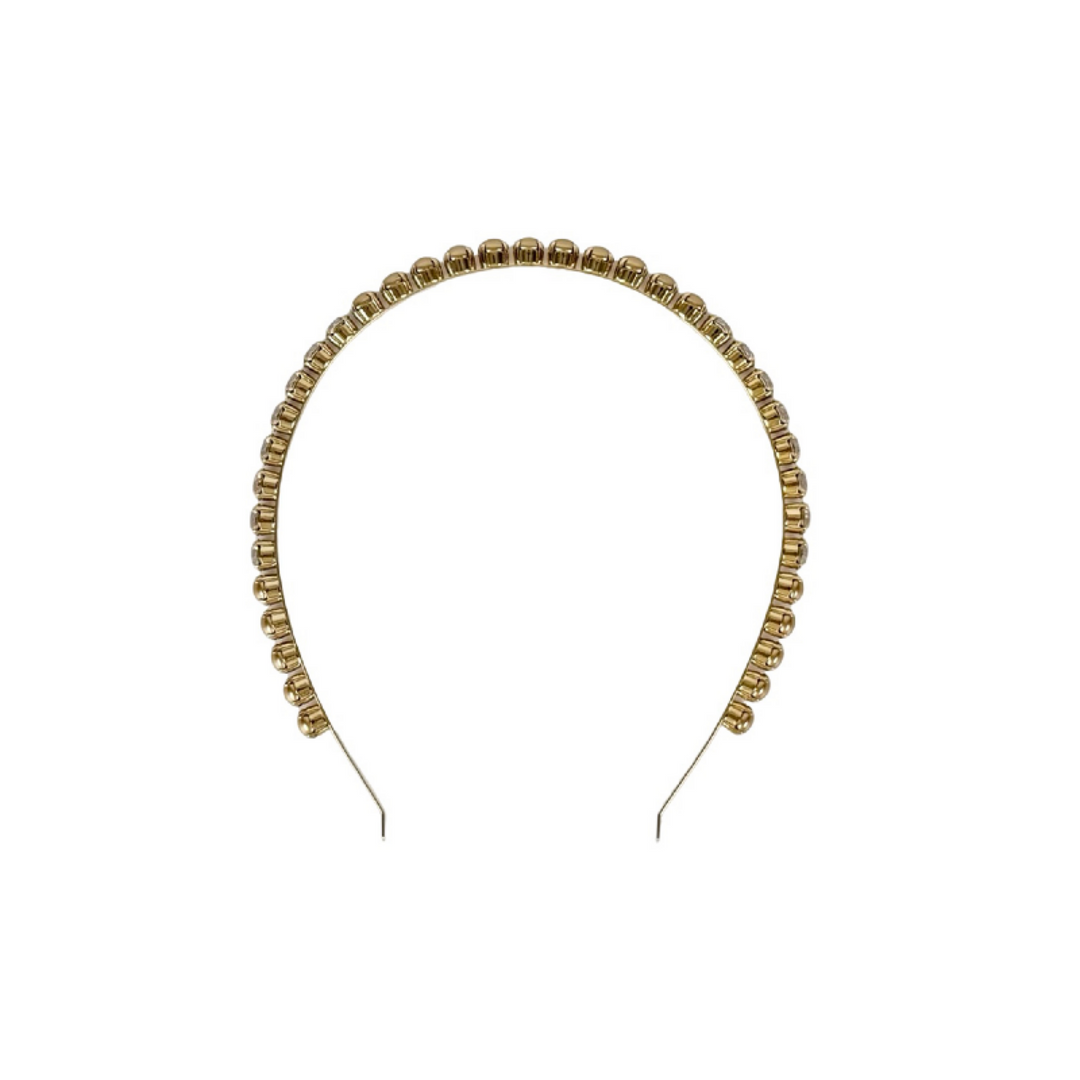 Miumiu Gold Crystal & Pearl Headband