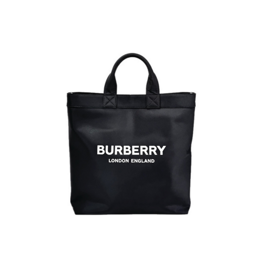 Burberry Shopping Tote Black Nylon with Strap