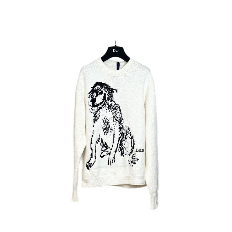 Dior White Cotton Sweater  S