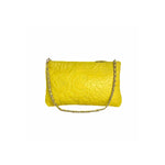 Chanel Yellow Camelia Clutch With Gold Buckle Chain - Jiaxyk