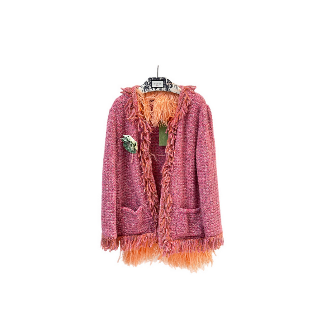 Gucci Pink Tweed Jacket #L