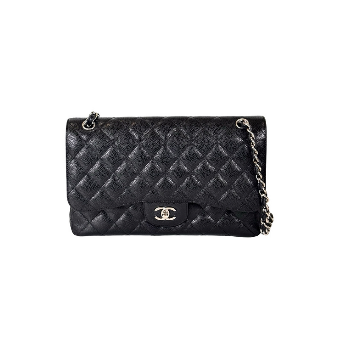Chanel Black Classic Flap Jumbo Bag