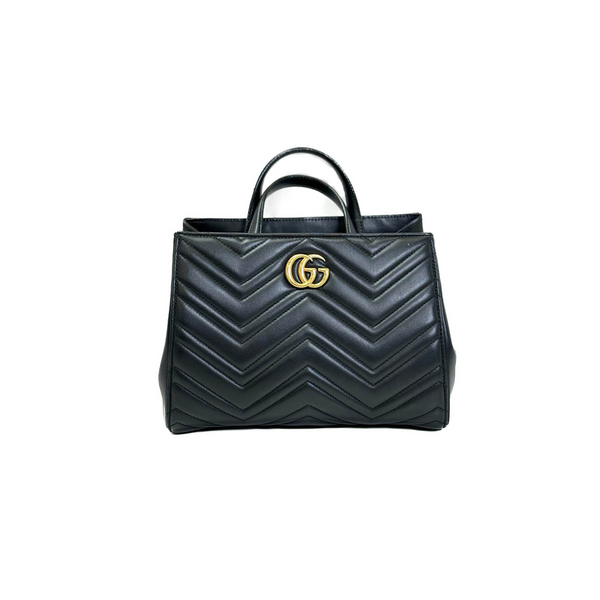 Gucci Black Small Marmont Top Handle Bag - Jiaxyk