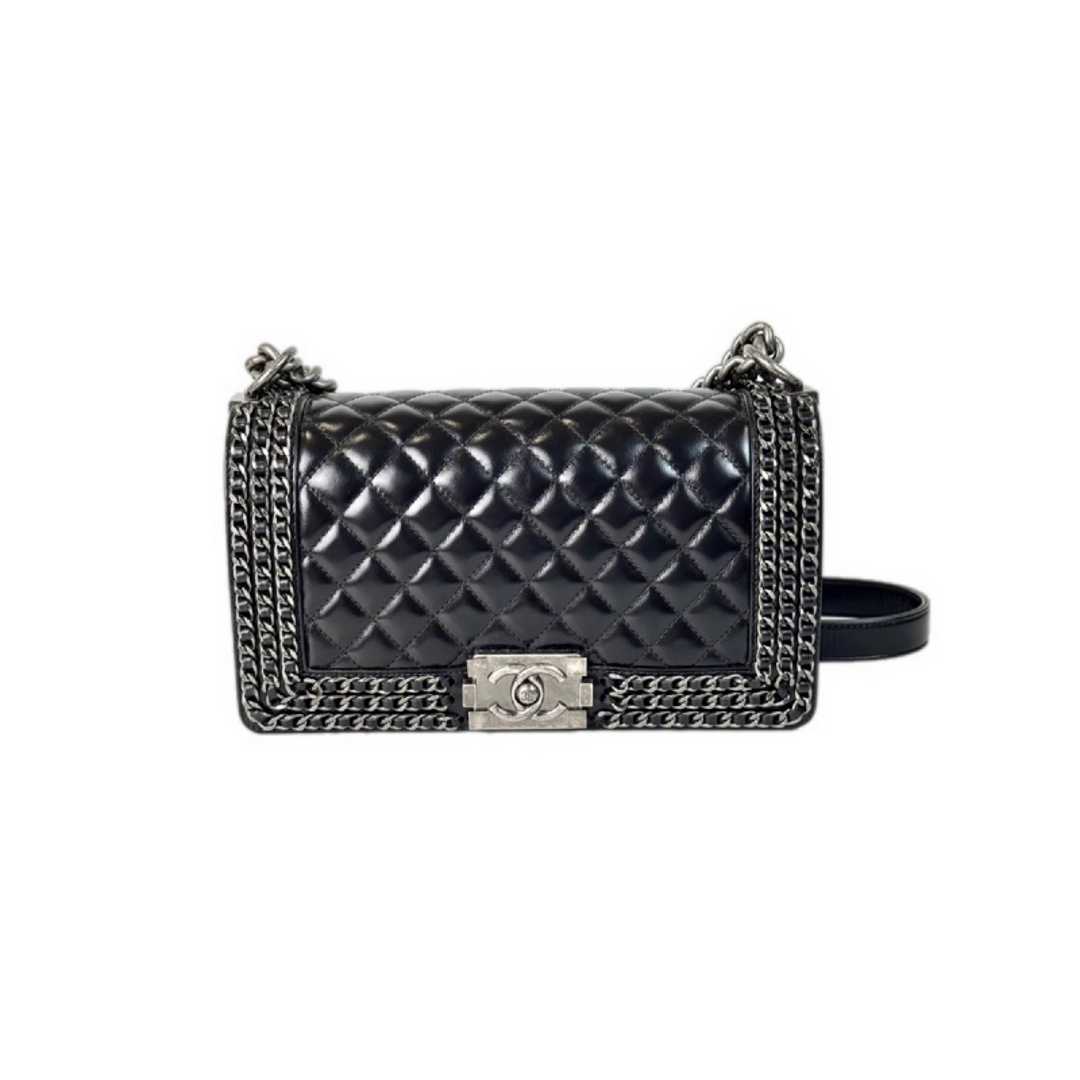 Chanel Leboy Black Calfskin Medium Bag