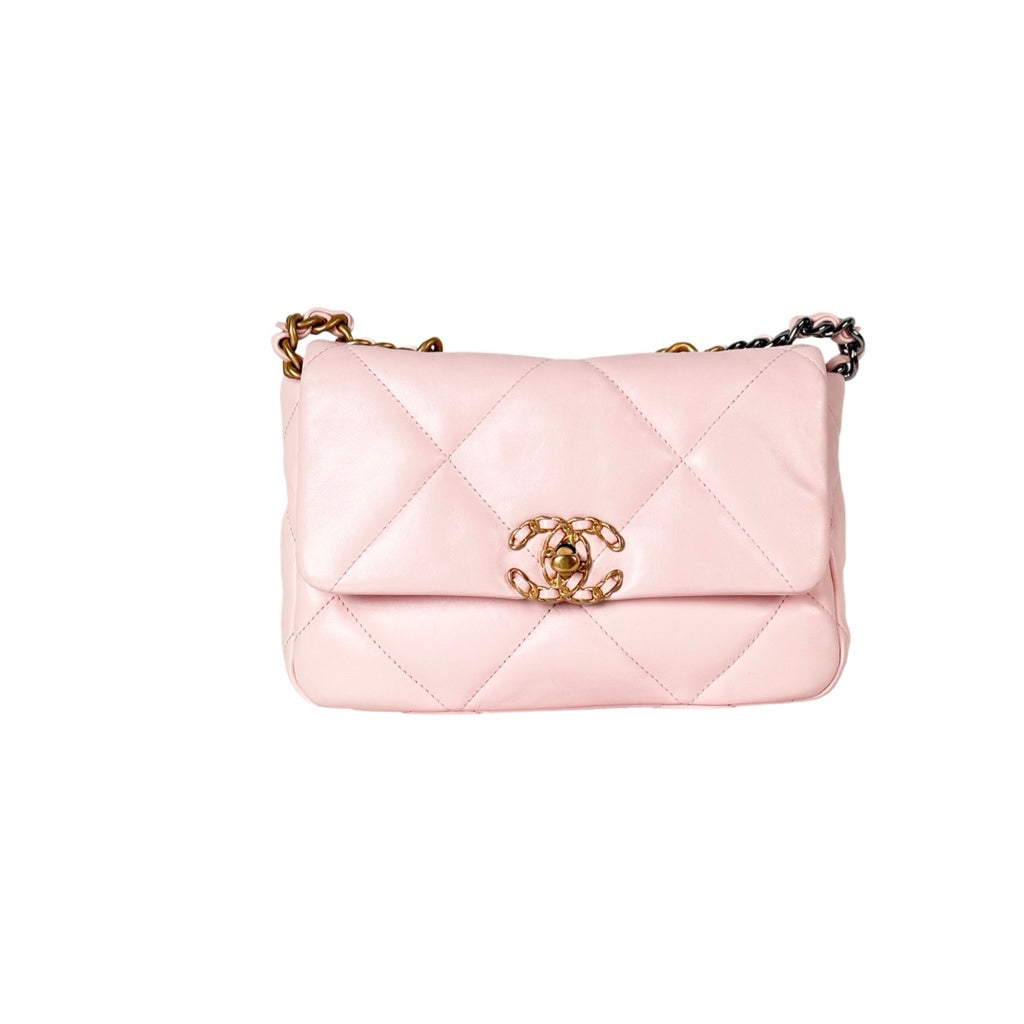 Chanel 19 Small Pink Calfskin Bag