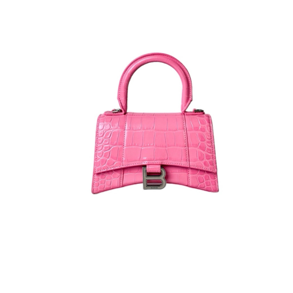 Balenciaga Hourglass Top Handle Pink Bag XS
